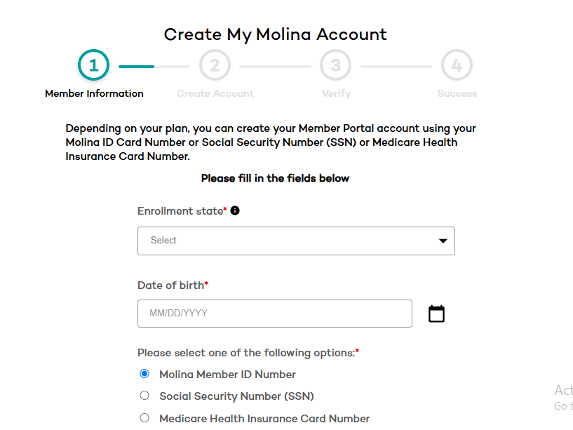 Create My Molina Account